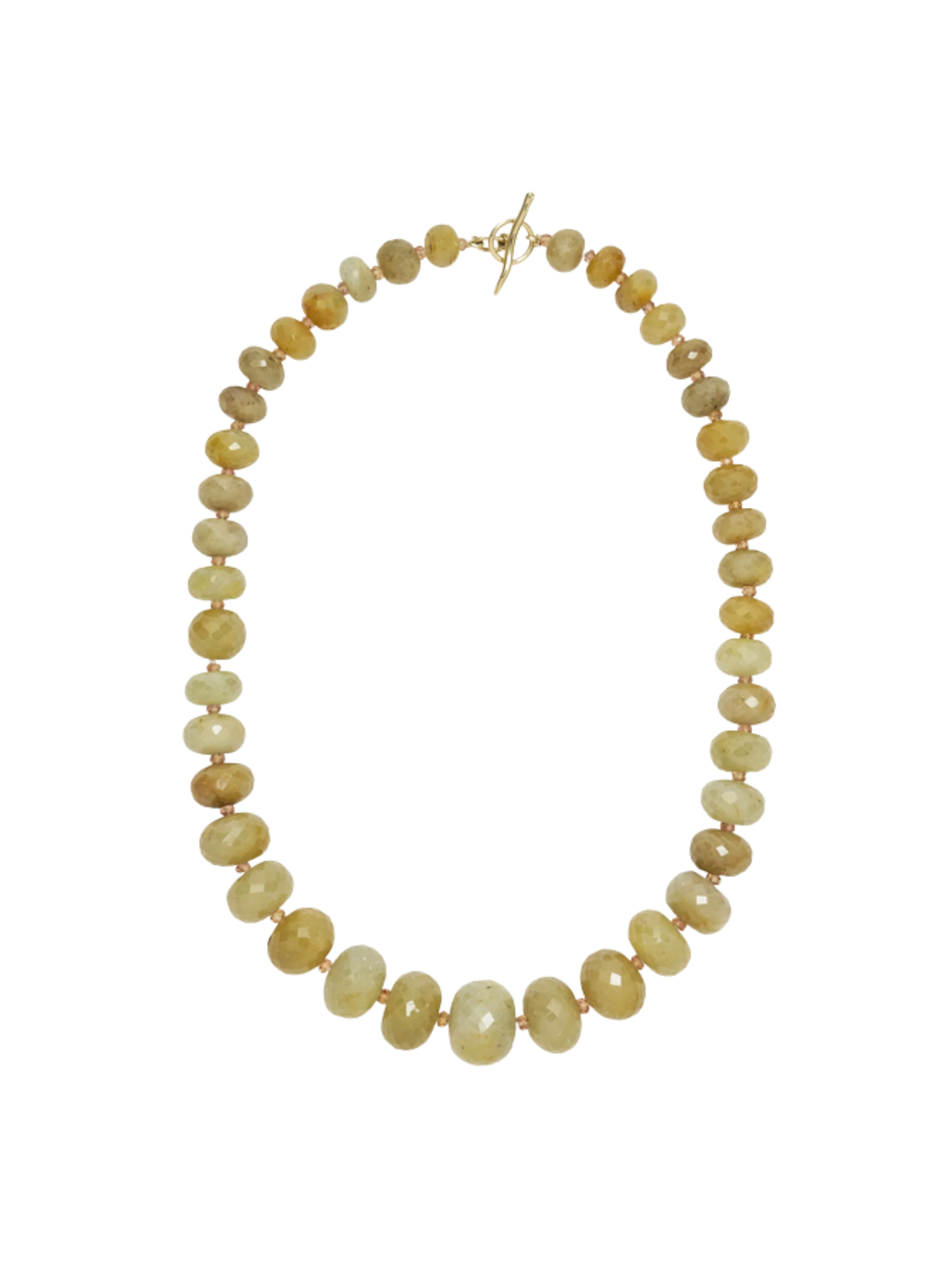 Large Graduated Yellow Sapphire & 14k Gold Necklace
