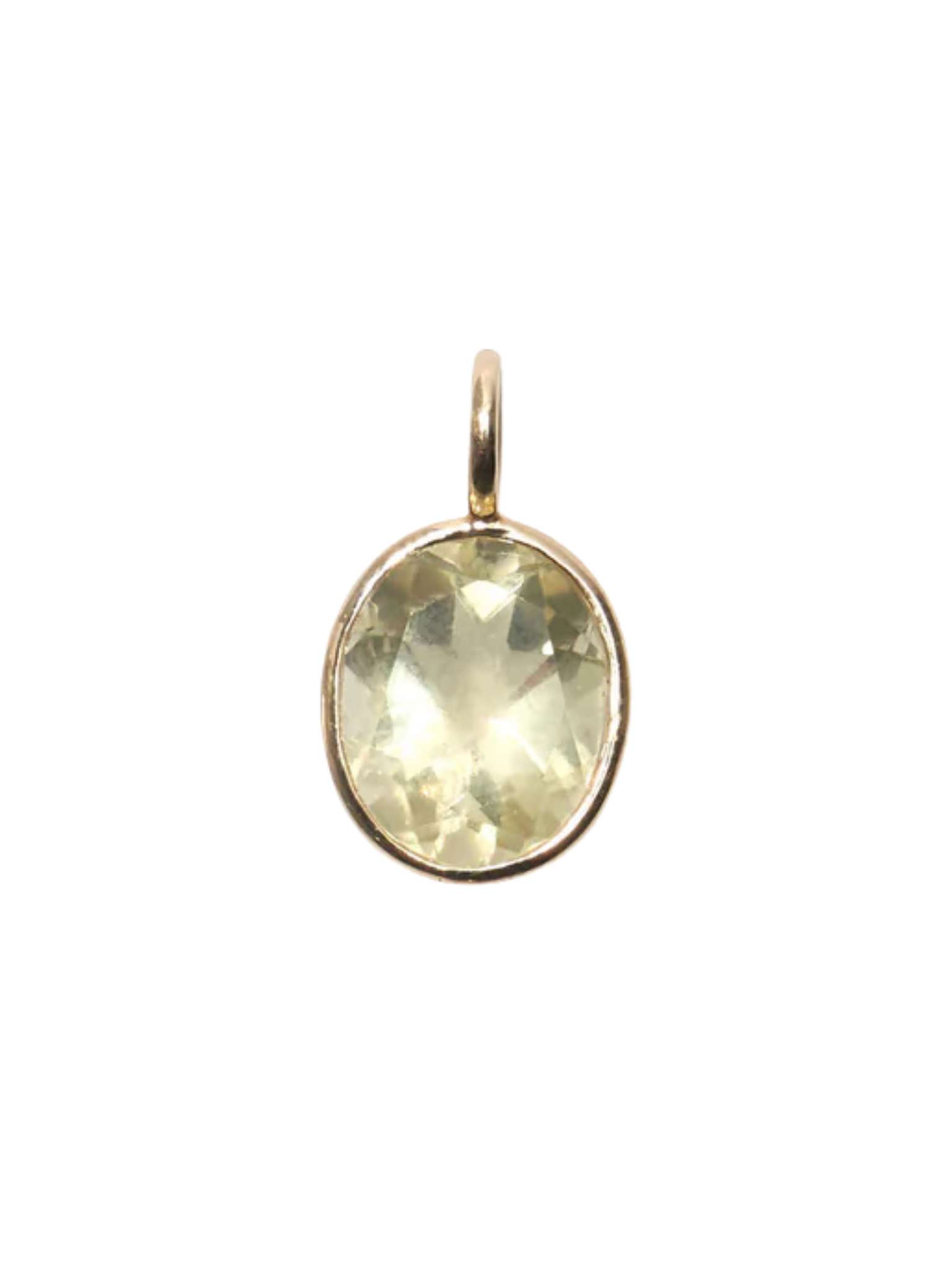 Singular Oval 14k Gold Necklace Charm