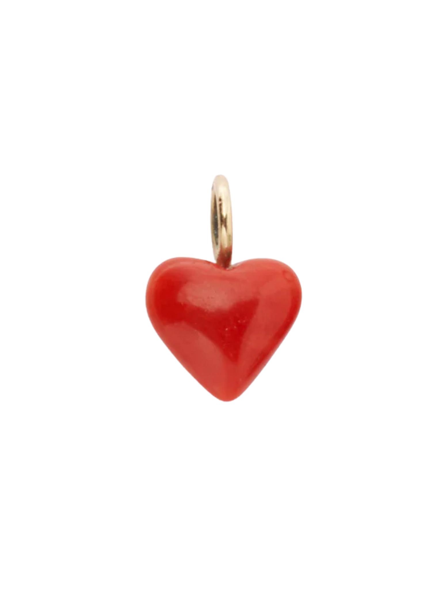 Puffy Heart 14k Gold Necklace Charm