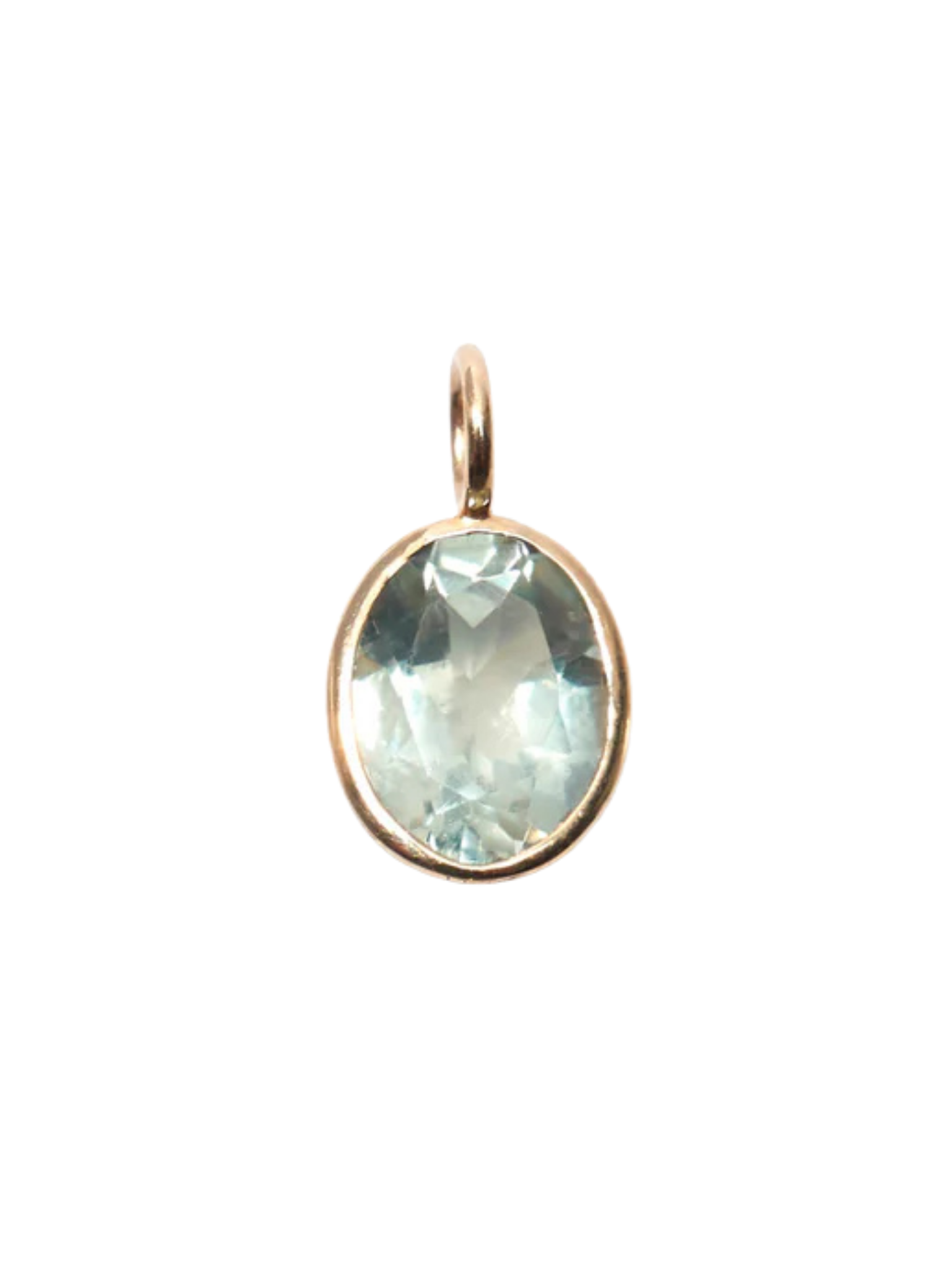 Singular Oval 14k Gold Necklace Charm