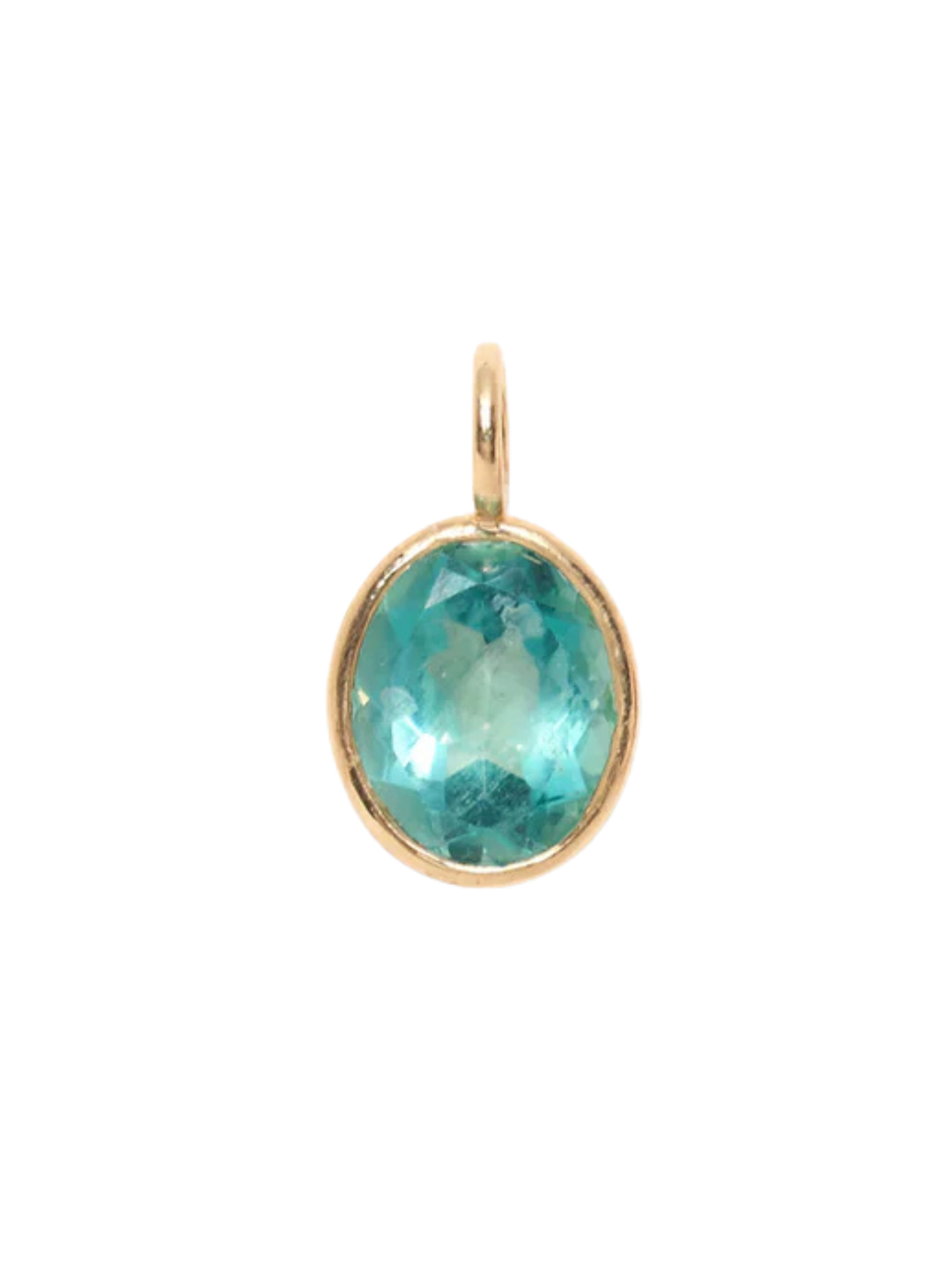 Singular Oval 14k Gold Necklace Charm