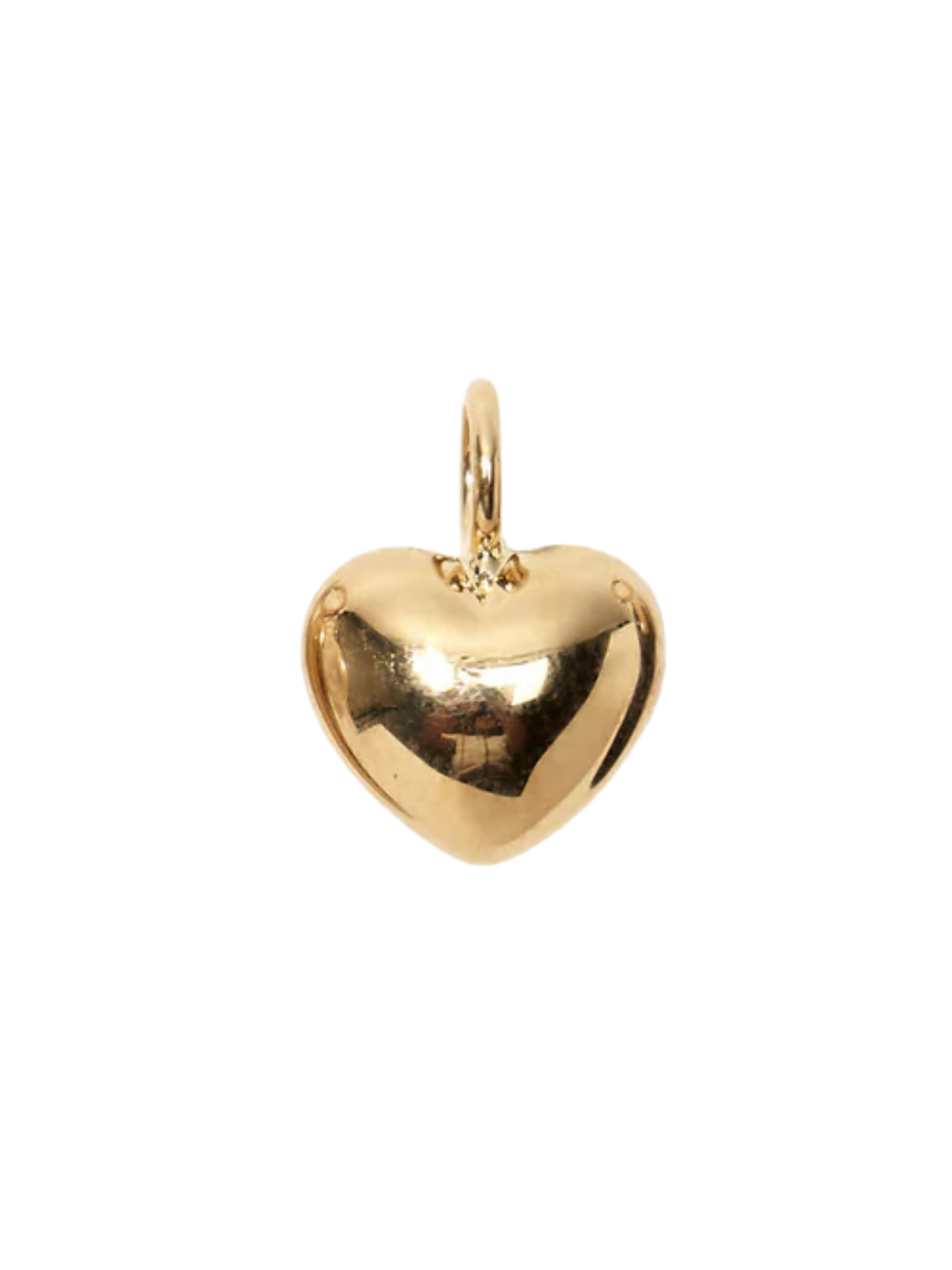 Puffy Heart 14k Gold Necklace Charm