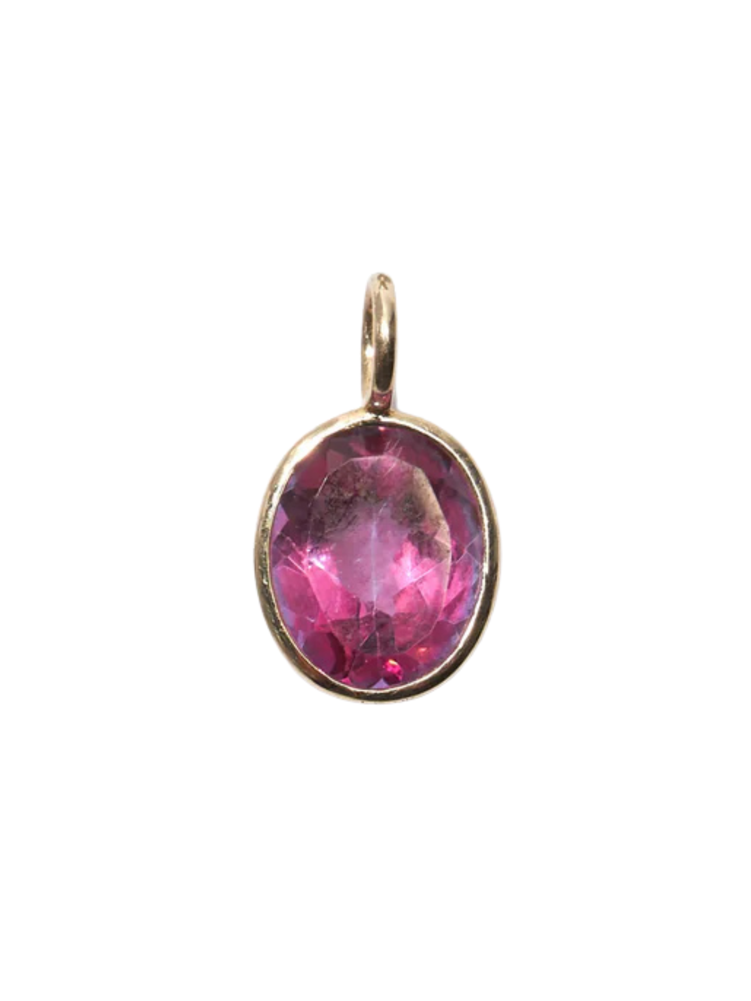 Singular Oval 14k Gold Necklace Charm