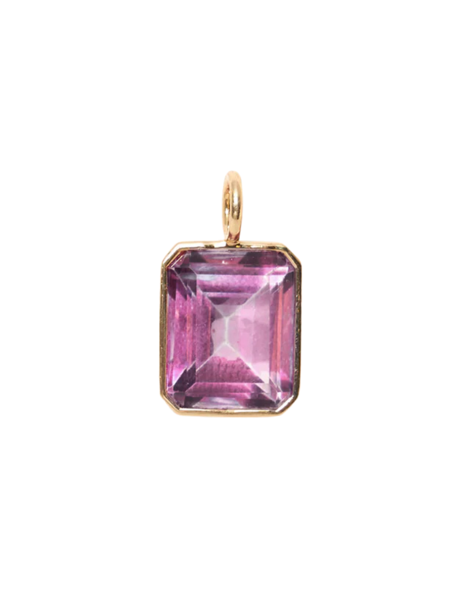 Singular Rectangle 14k Gold Necklace Charm