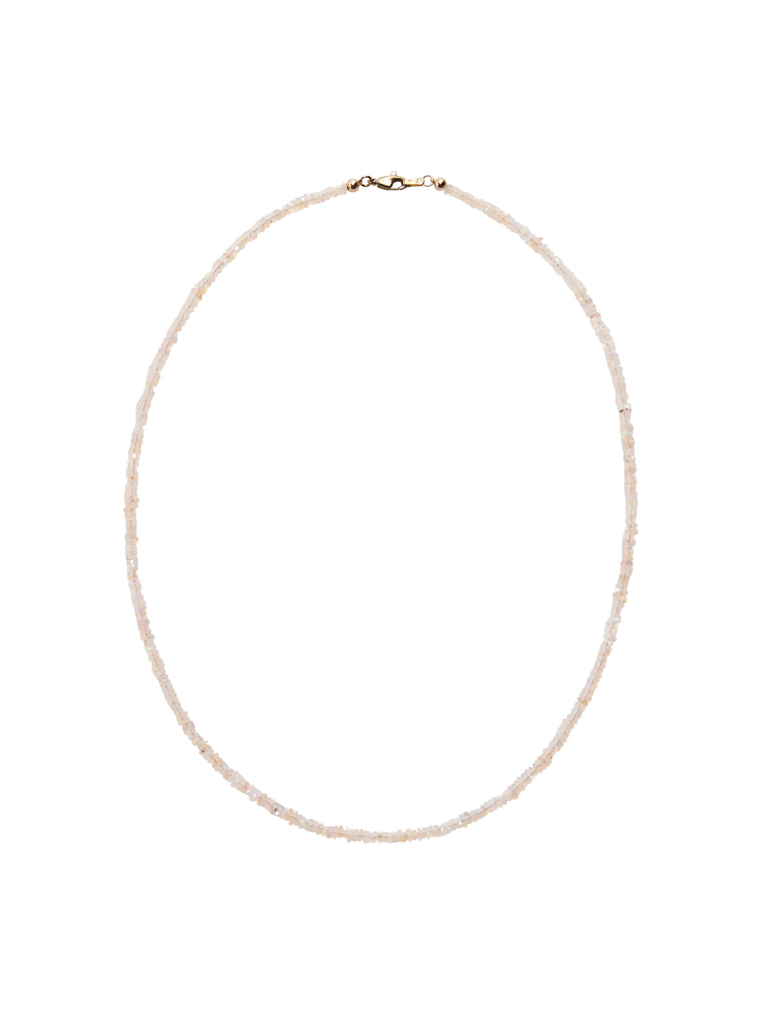 Tiny Beaded 14k Gold Necklace